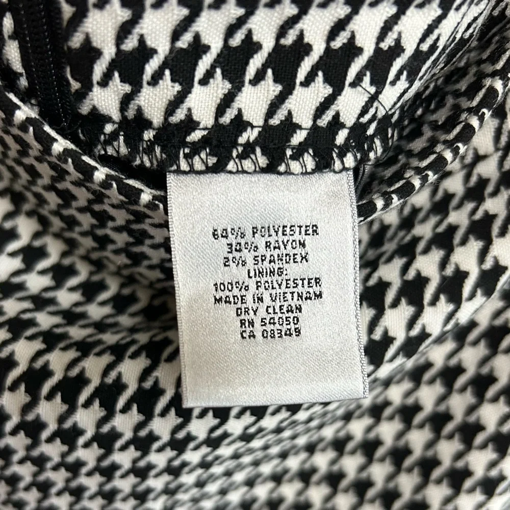 Kasper Separates Skirt Size 12 Houndstooth Black/White Box Pleated Lined NEW